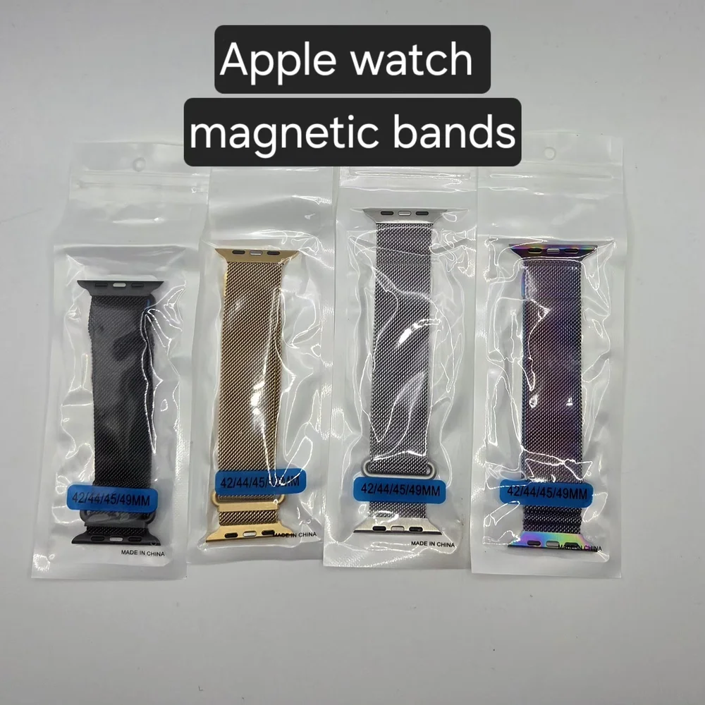 Apple Magnetic Milanese Loop Watch Bands - Black, Gold, Silver, Rainbow